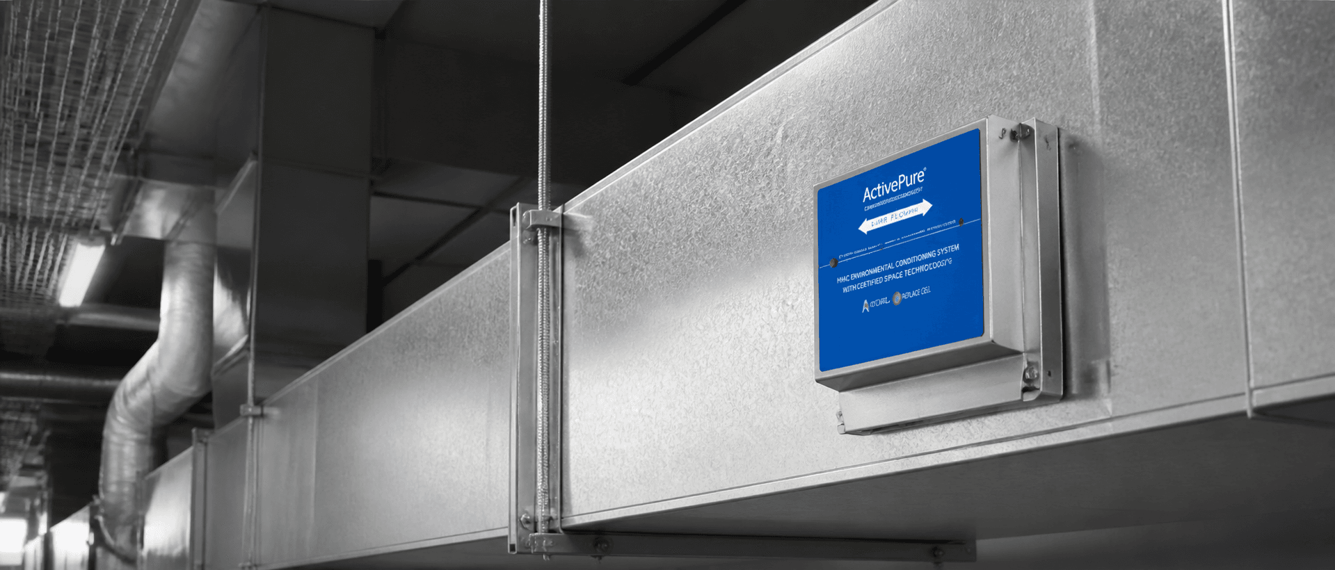 ActivePure HVAC Induct Air Purifier installed on an HVAC system